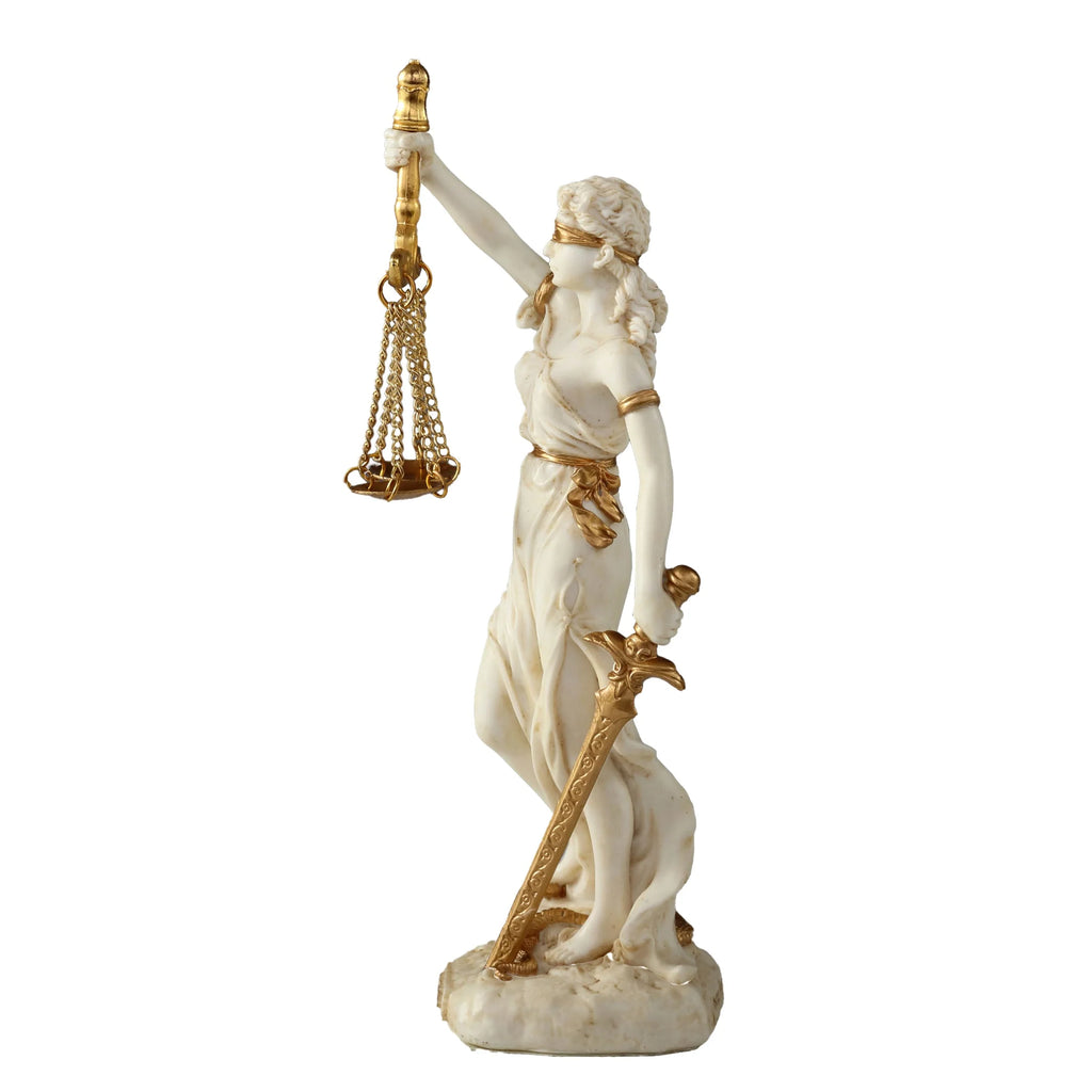 Themis, Goddess of Justice – White Statue – 16.5 cm – view 3