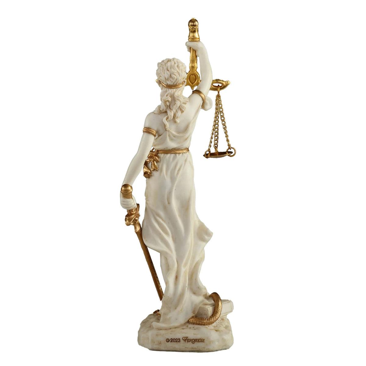 Themis, Goddess of Justice – White Statue – 16.5 cm – view 4