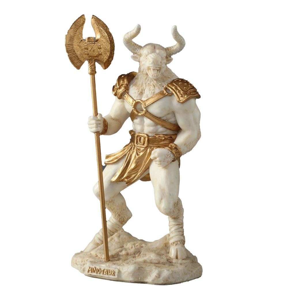 Minotaur – Beast of the Labyrinth – White Statue – 17 cm – view 1