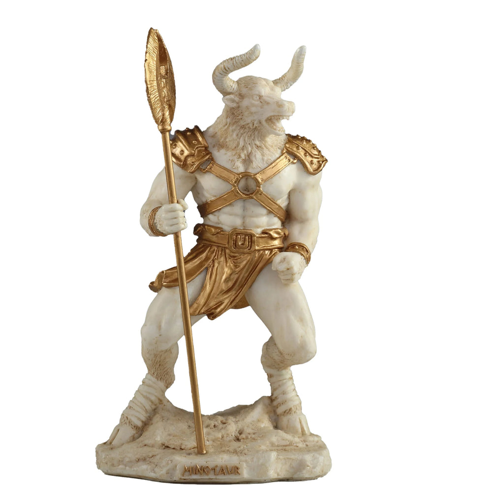 Minotaur – Beast of the Labyrinth – White Statue – 17 cm – view 2