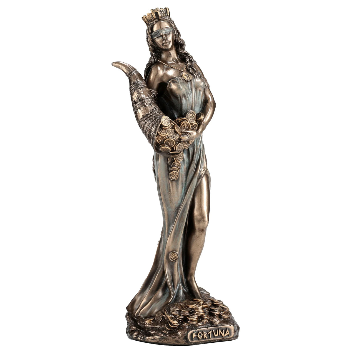 Fortuna — Goddess of Fortune — Bronze-Finish Statue – 15.5 cm – view 1