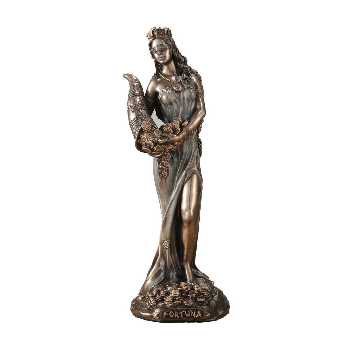 Fortuna — Goddess of Fortune — Bronze-Finish Statue – 15.5 cm – view 2