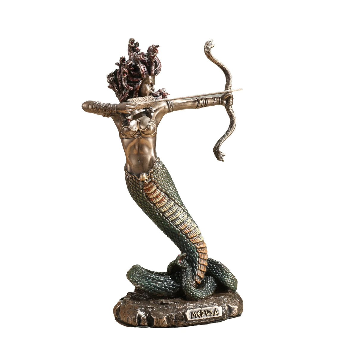 Medusa with Bow and Arrow – Bronze-Finish Statue – 15.5 cm – view 2