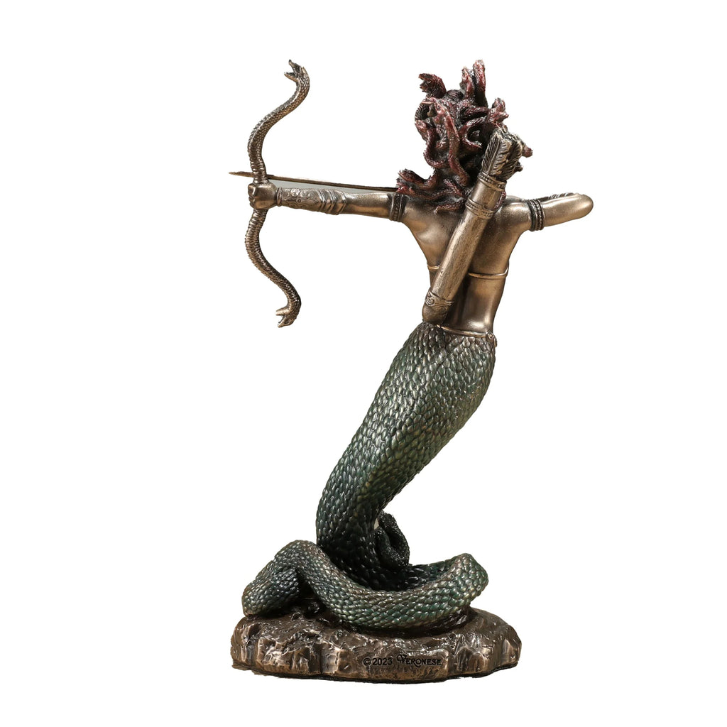 Medusa with Bow and Arrow – Bronze-Finish Statue – 15.5 cm – view 3