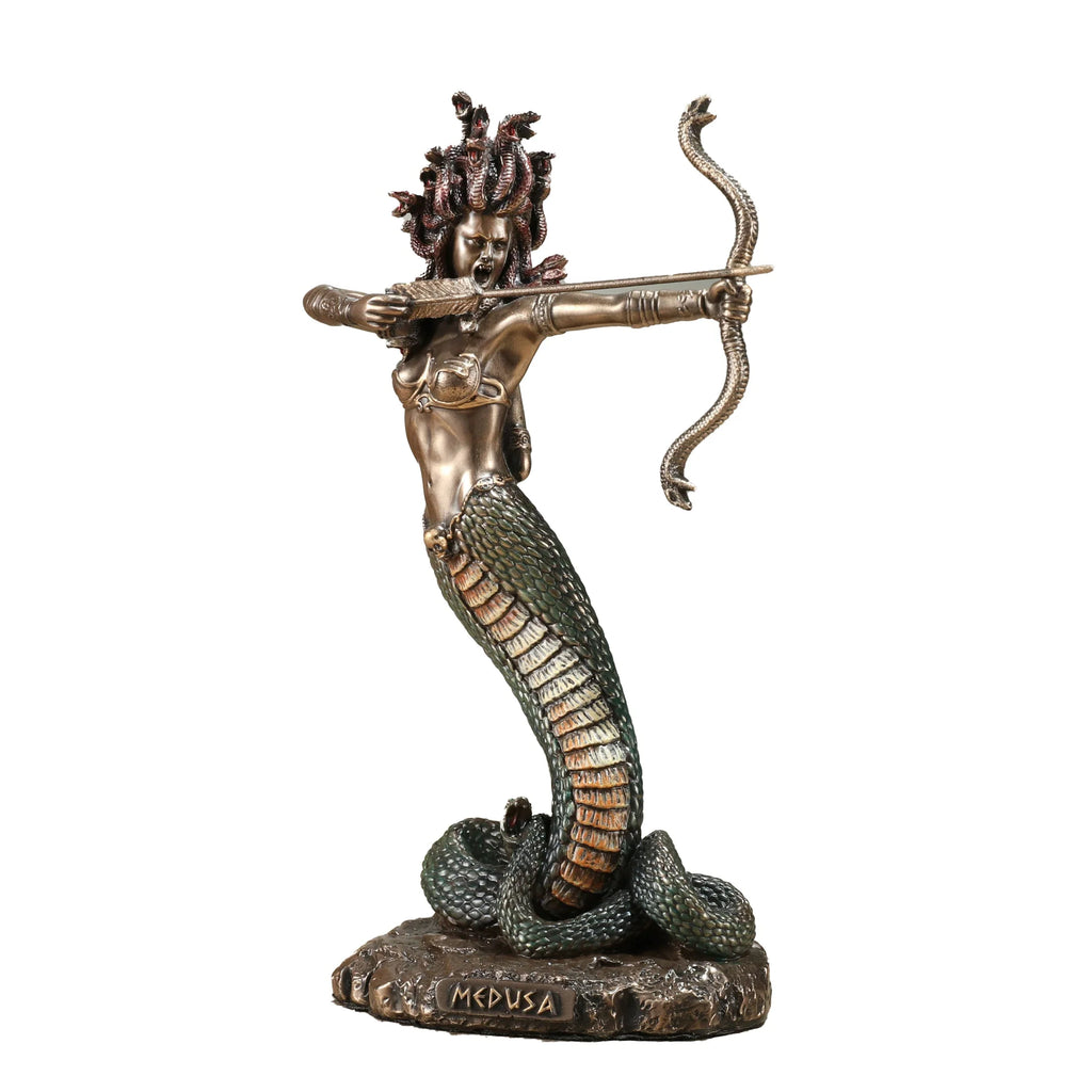 Medusa with Bow and Arrow – Bronze-Finish Statue – 15.5 cm – view 4