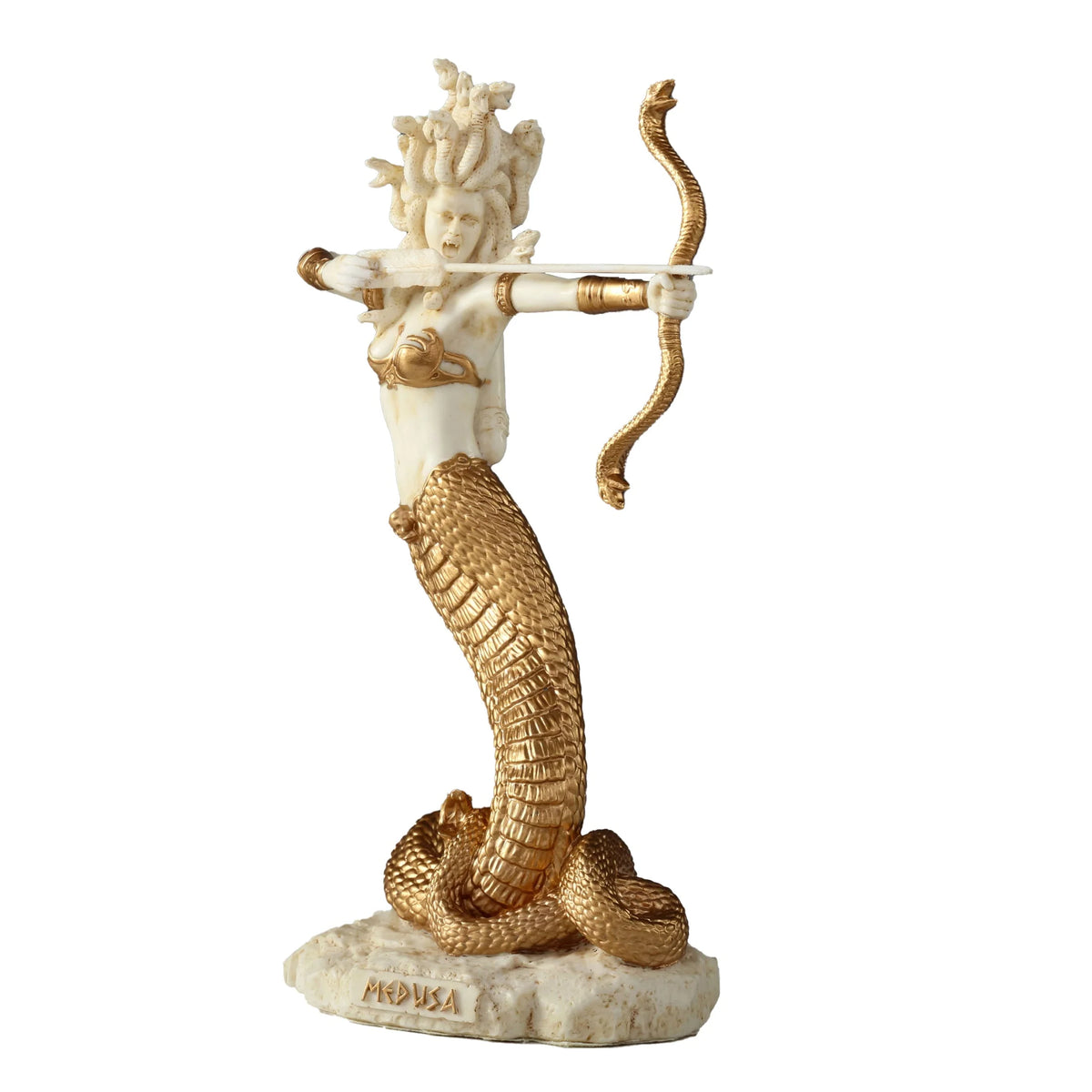 Medusa with Bow and Arrow – White Statue – 15.5 cm – view 4