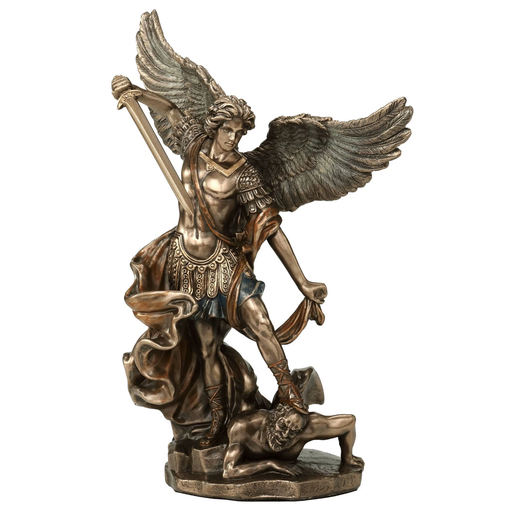 Archangel Michael — Vanquisher of the Demon — Bronze Finish Statue, 16 cm – view 2