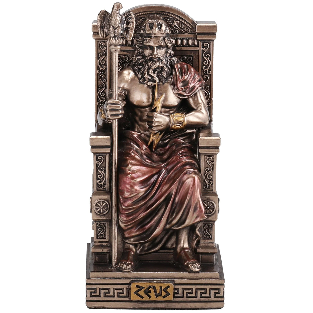 Zeus Seated on His Throne – Bronze-Finish Statue – 8.5 cm – view 1