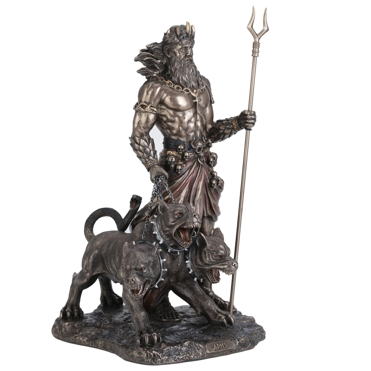 Hades with Cerberus – Bronze-Finish Resin Statue – 30 cm – view 4