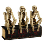 Three Wise Skeletons on a Book — Bronze Finish Statue, 15 cm – view 1