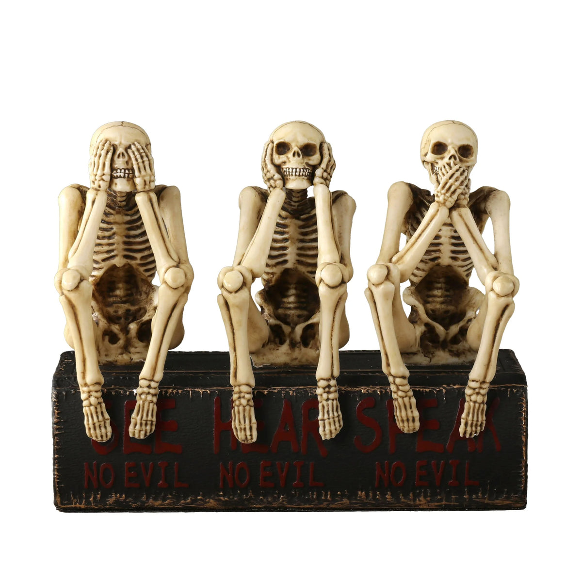 Three Wise Skeletons on a Book — Bronze Finish Statue, 15 cm – view 3