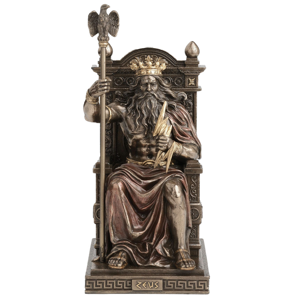 Zeus on His Throne – Bronze-Finish Statue – 27 cm – view 3