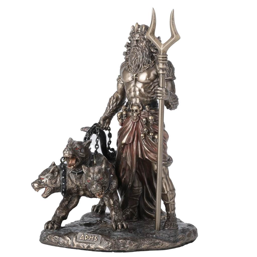 Hades with Cerberus – Bronze-Finish Resin Statue – 16.5 cm – view 2