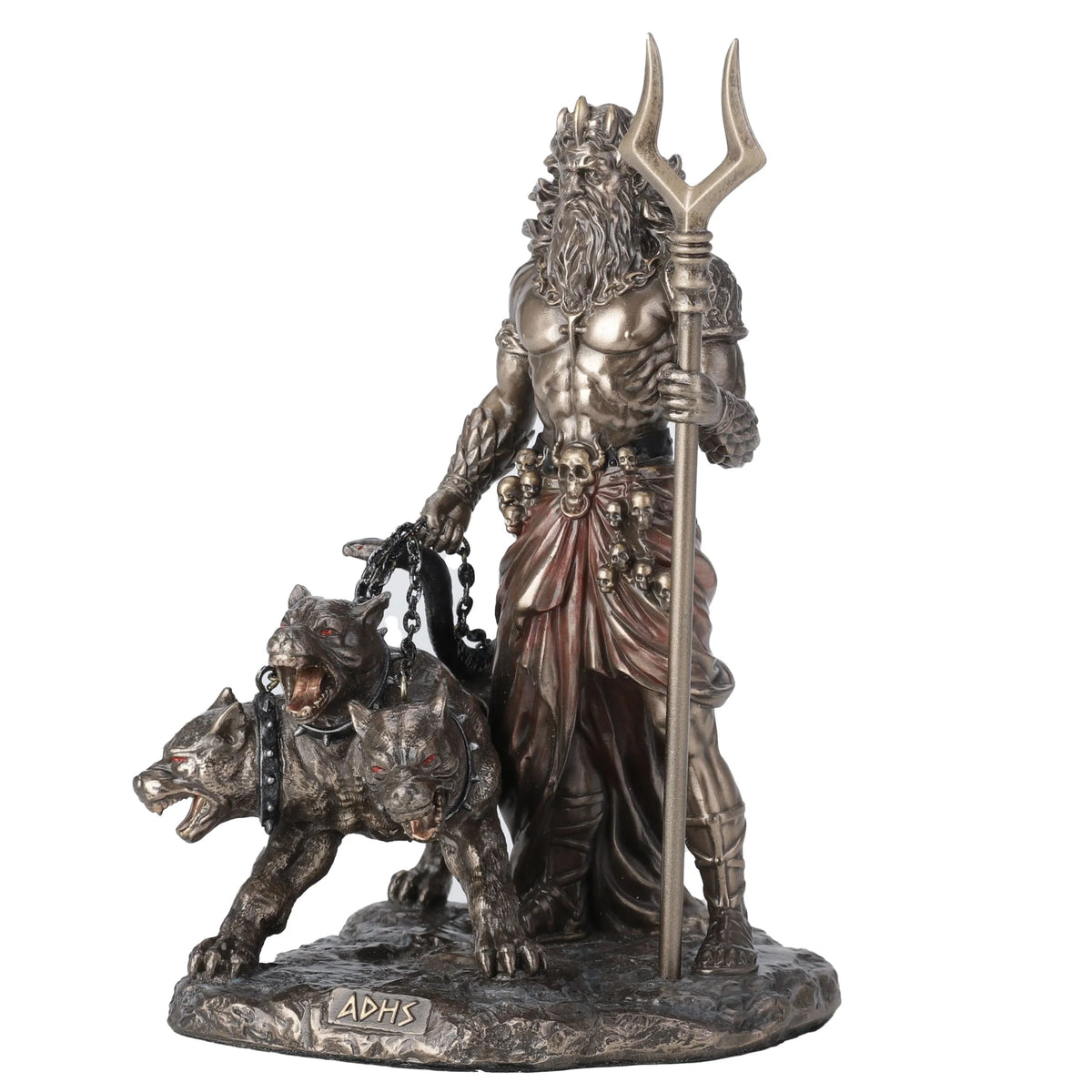 Hades with Cerberus – Bronze-Finish Resin Statue – 16.5 cm – view 2