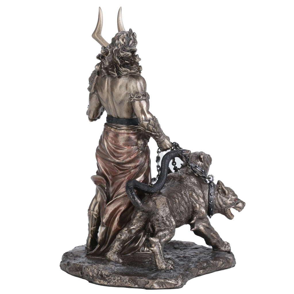 Hades with Cerberus – Bronze-Finish Resin Statue – 16.5 cm – view 3
