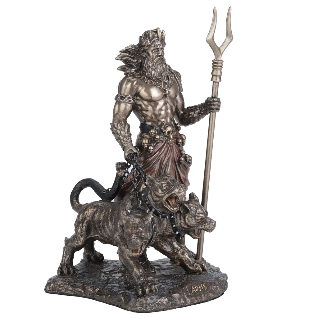 Hades with Cerberus – Bronze-Finish Resin Statue – 16.5 cm – view 4