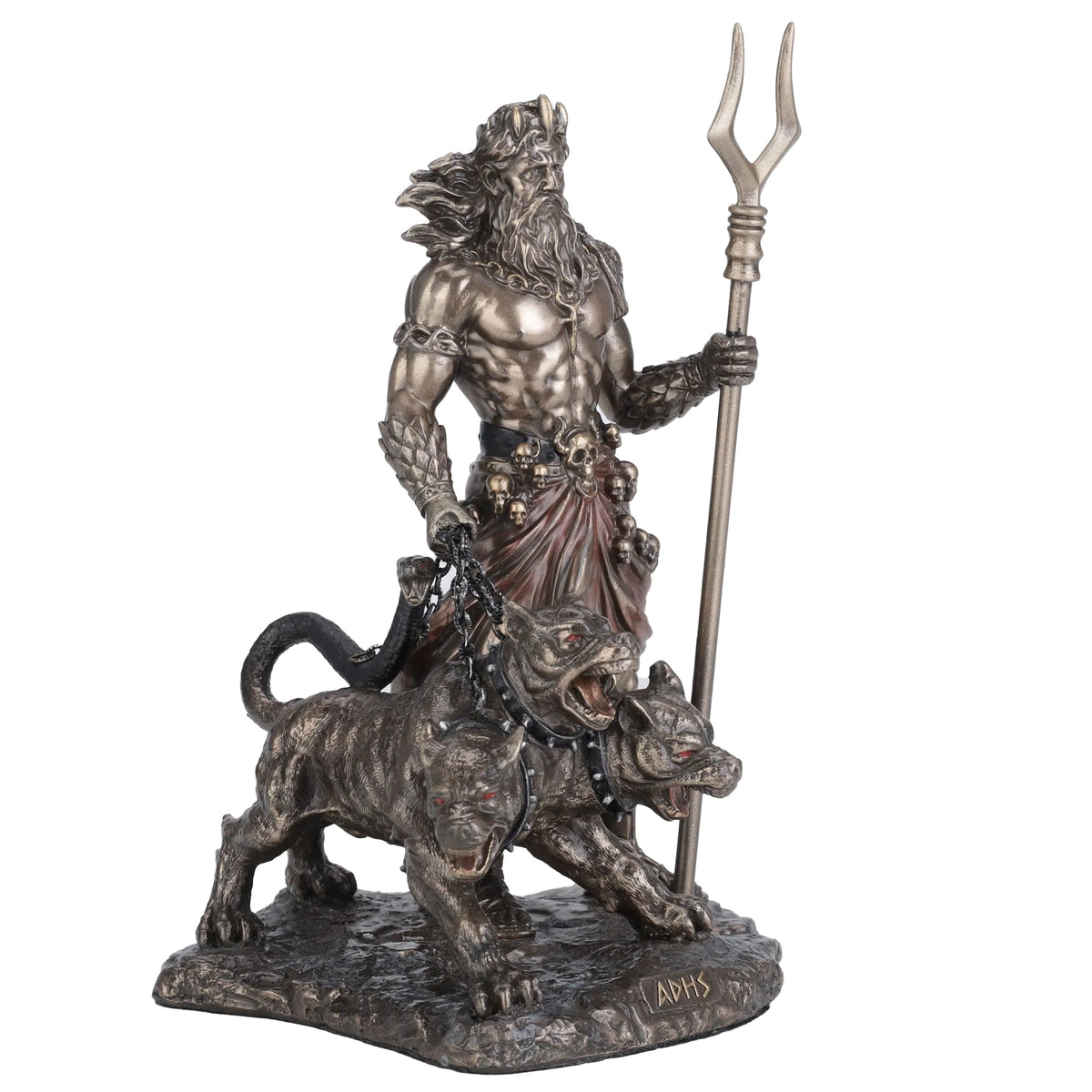 Hades with Cerberus – Bronze-Finish Resin Statue – 16.5 cm – view 4