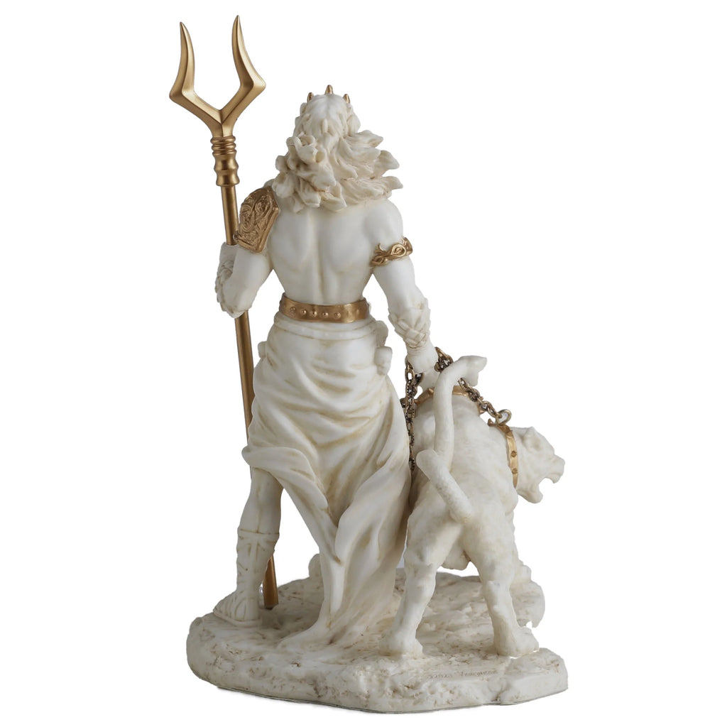 Hades with Cerberus — White Statue, 16.5 cm – view 2