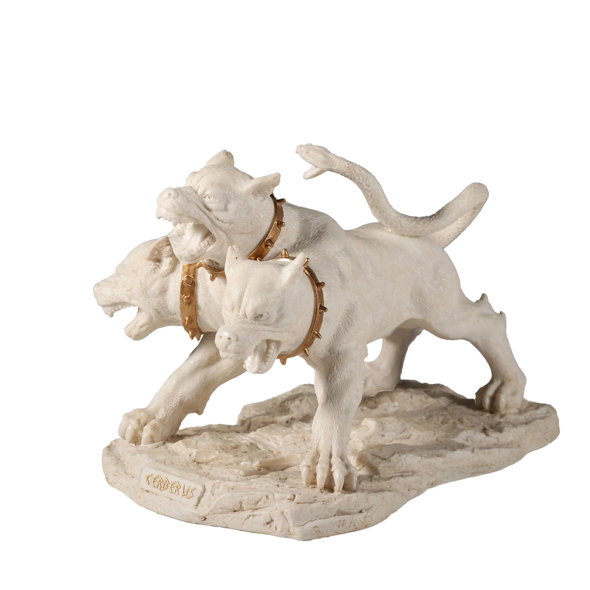 Cerberus — The Three-Headed Hound of Hades — White Statue, 19.5 cm – view 1