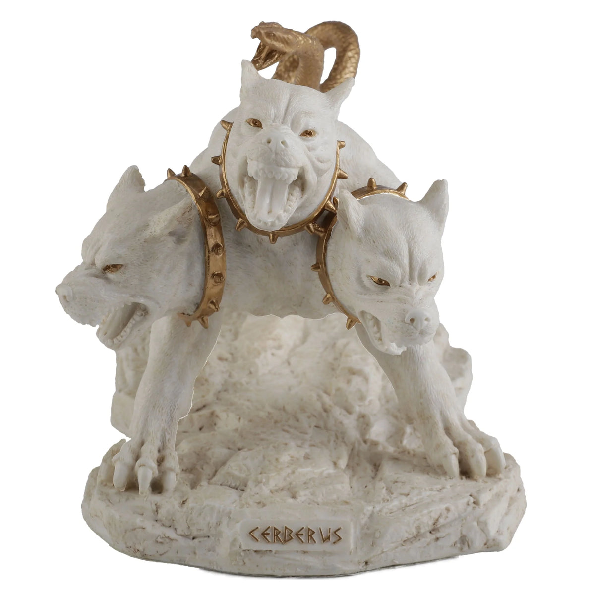 Cerberus – The Three-Headed Hound of Hades – White Statue – 19.5 cm – view 2