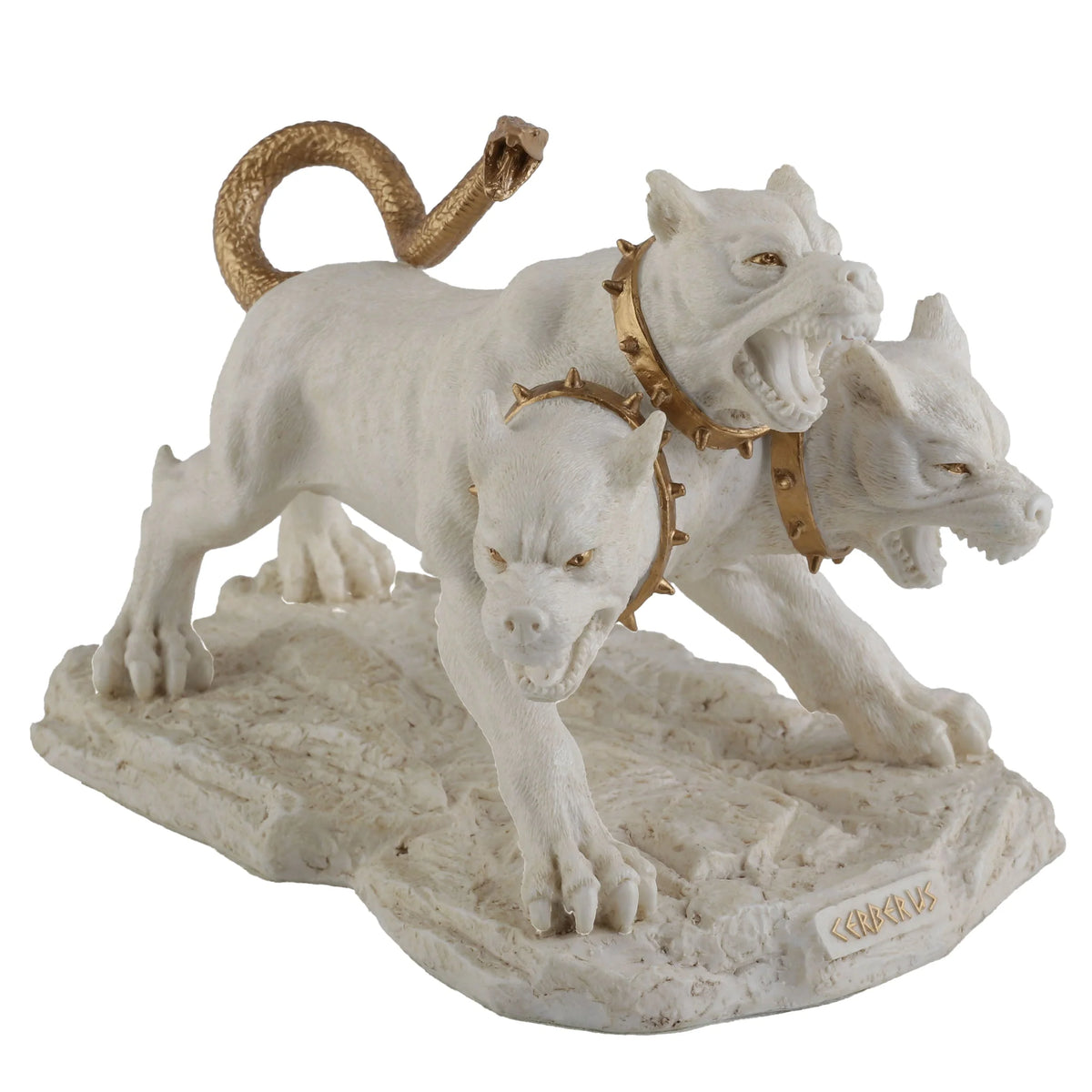 Cerberus – The Three-Headed Hound of Hades – White Statue – 19.5 cm – view 3