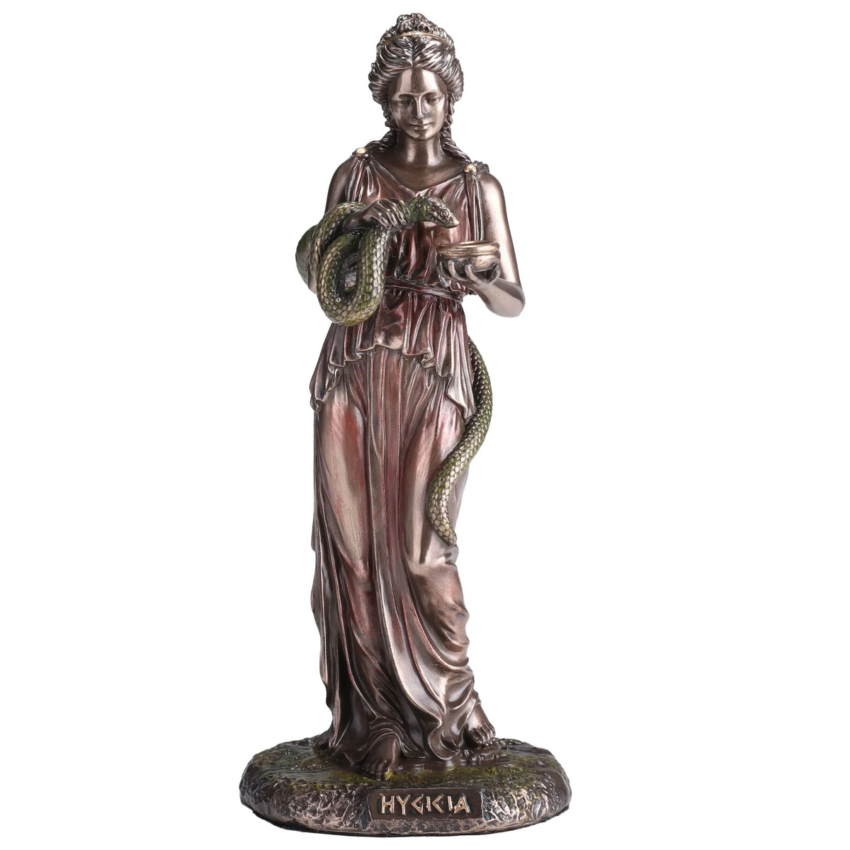 Hygieia, Goddess of Hygiene – Bronze-Finish Resin Statue – 15.5 cm – view 1