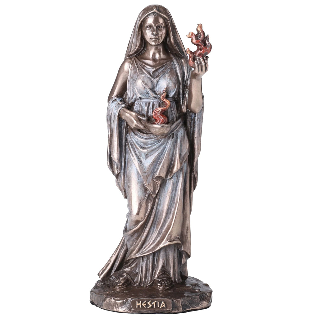 Hestia — Goddess of the Home and Hearth — Bronze-Finish Statue – 16 cm – view 1