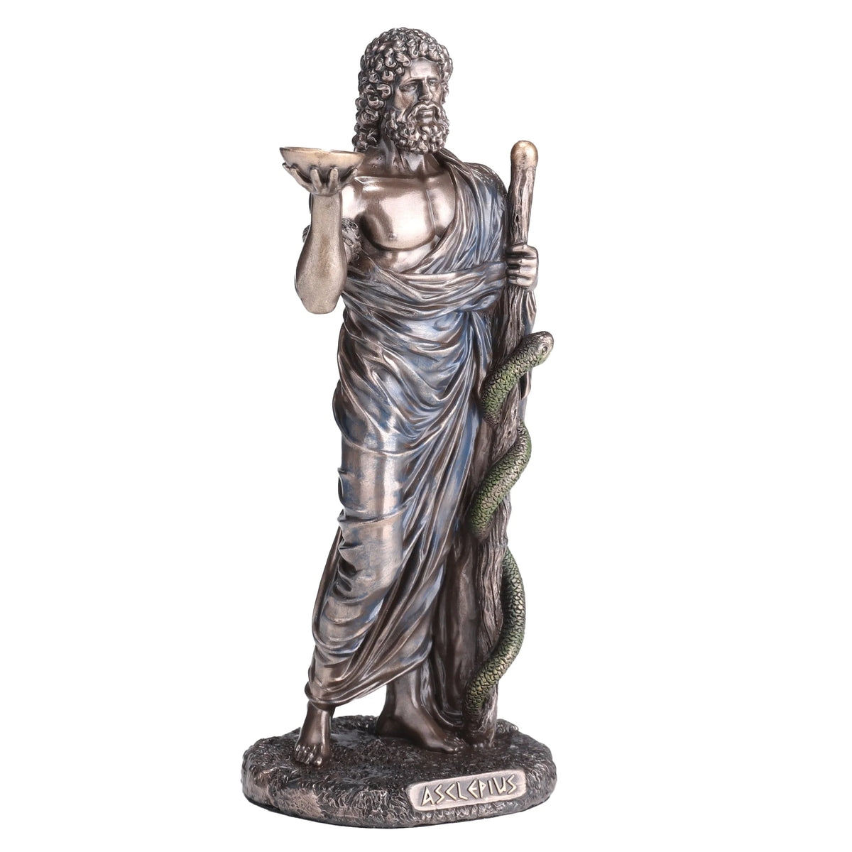 Asclepius – God of Medicine – Bronze-Finish Statue – 16 cm – view 2