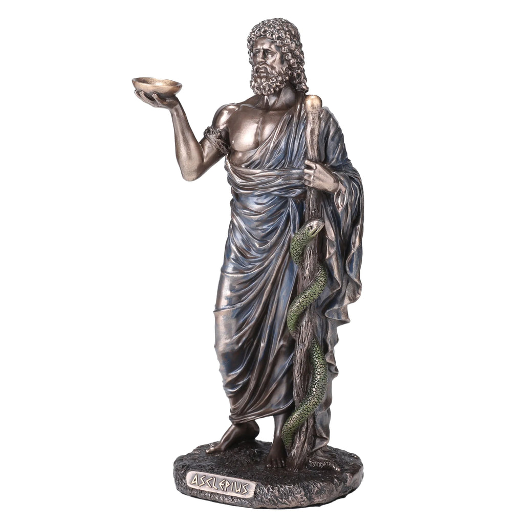 Asclepius – God of Medicine – Bronze-Finish Statue – 16 cm – view 4
