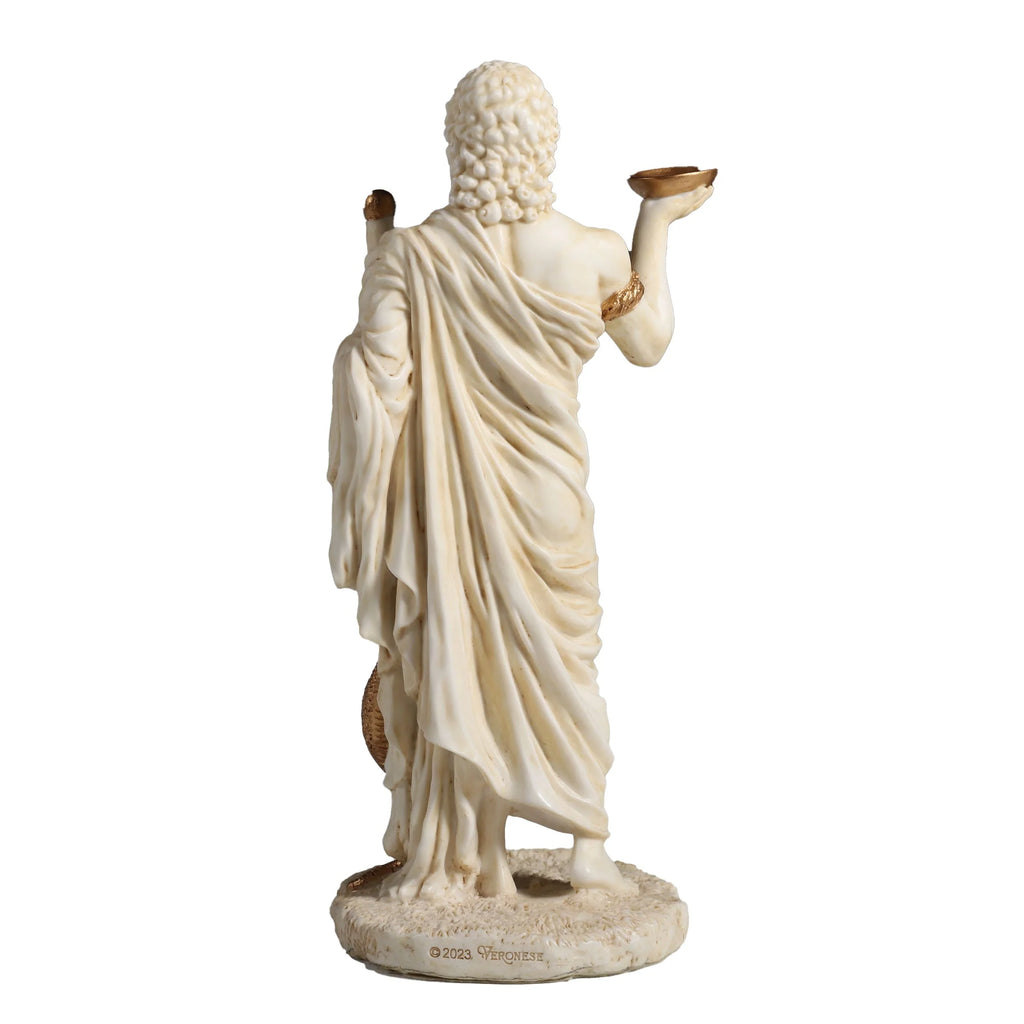 Asclepius, God of Medicine – White Statue – 16 cm – view 3