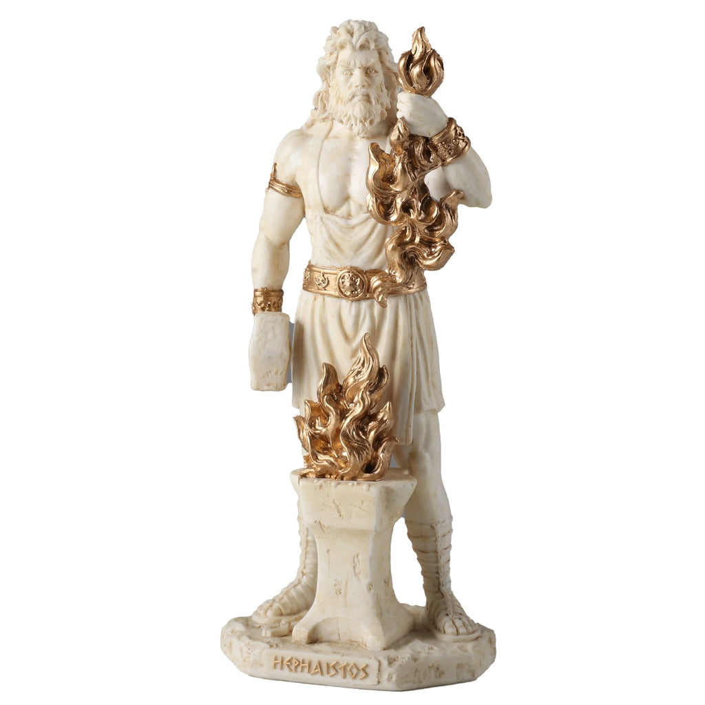 Hephaestus – God of Metalworking – White Statue – 16 cm – view 2