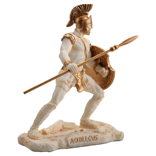 Achilles — Greek Warrior — White and Gold Statue – 9.5 cm – view 2