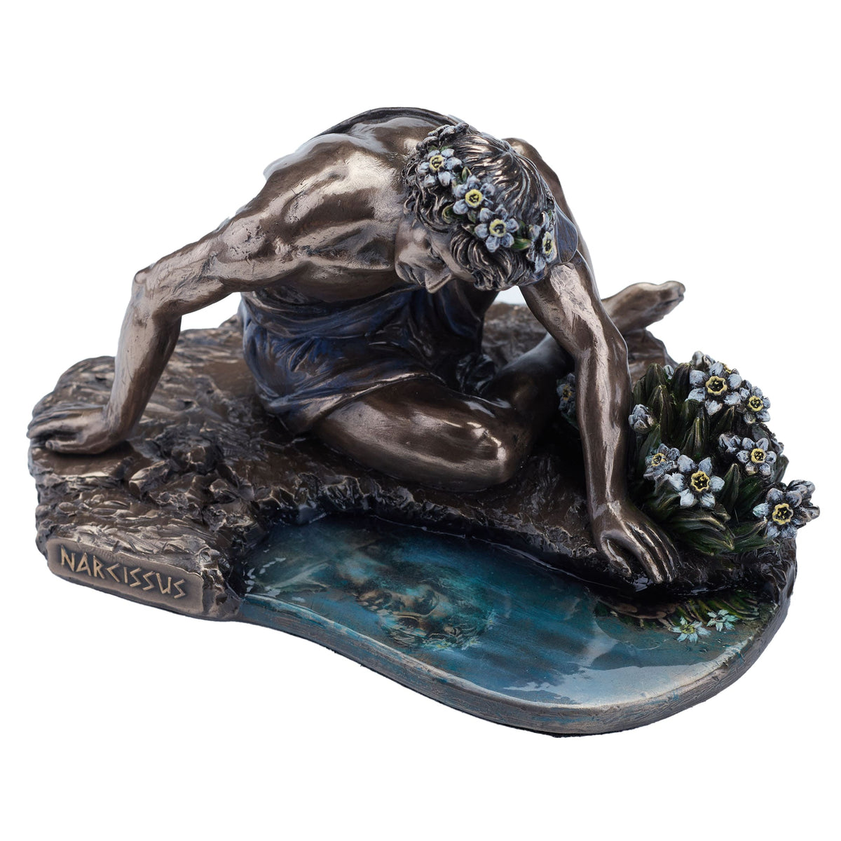 Narcissus – Greek Mythology – Bronze-Finish Statue – 17 × 12.5 cm – view 3