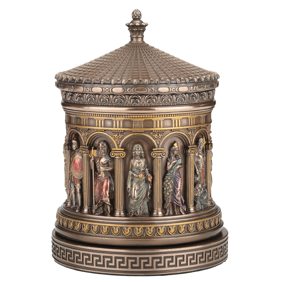 Jewellery Box with the Gods of the Pantheon — Bronze-Finish Jewellery Box, 16.5 × 11 cm – view 1