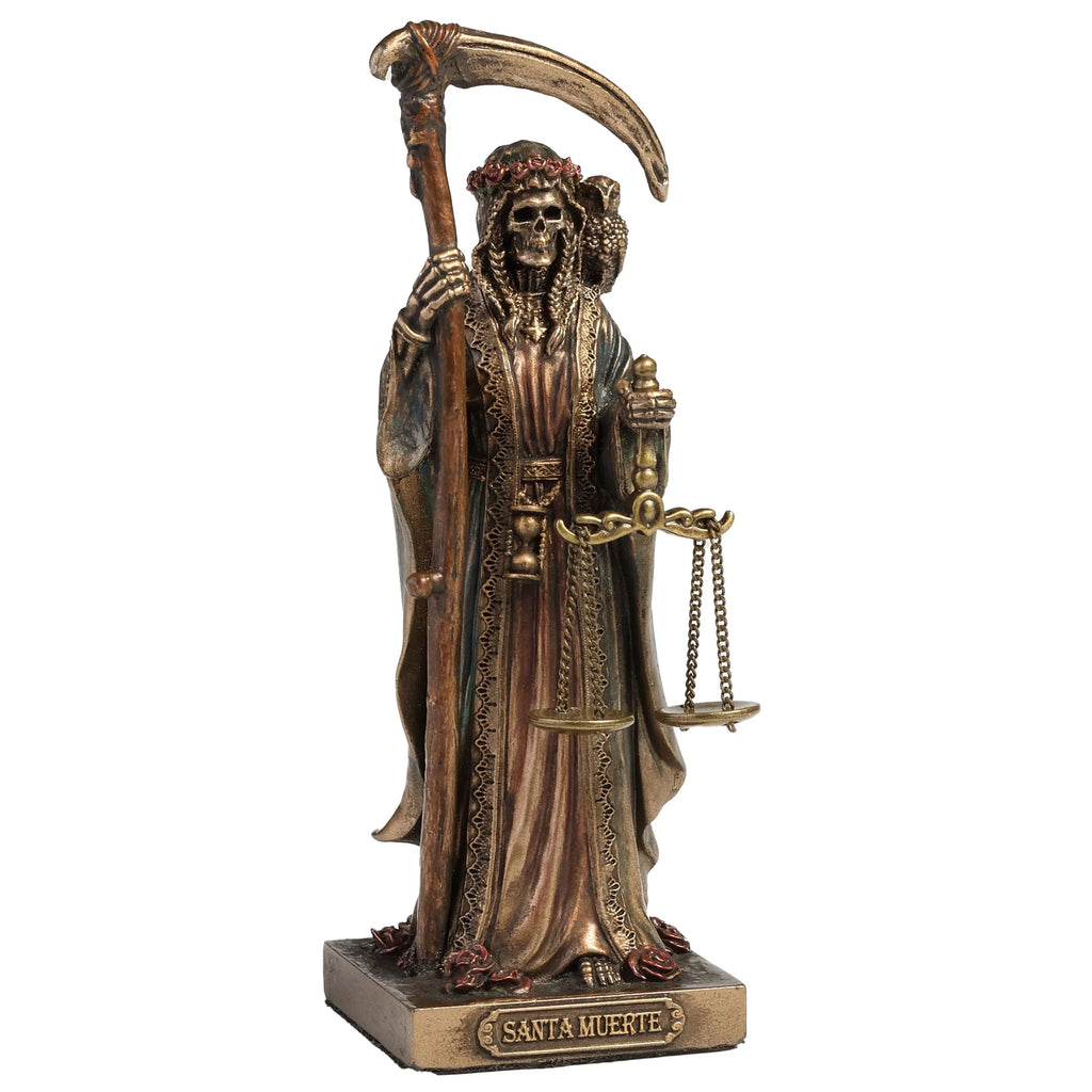 Santa Muerte Altar – Bronze-Finish Resin – 10 cm – view 3