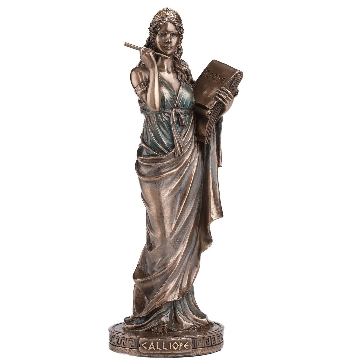 Calliope — Muse of Epic Poetry — Bronze Finish Statue, 23 cm – view 1
