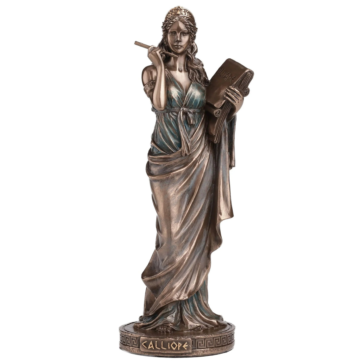Calliope — Muse of Epic Poetry — Bronze Finish Statue, 23 cm – view 2