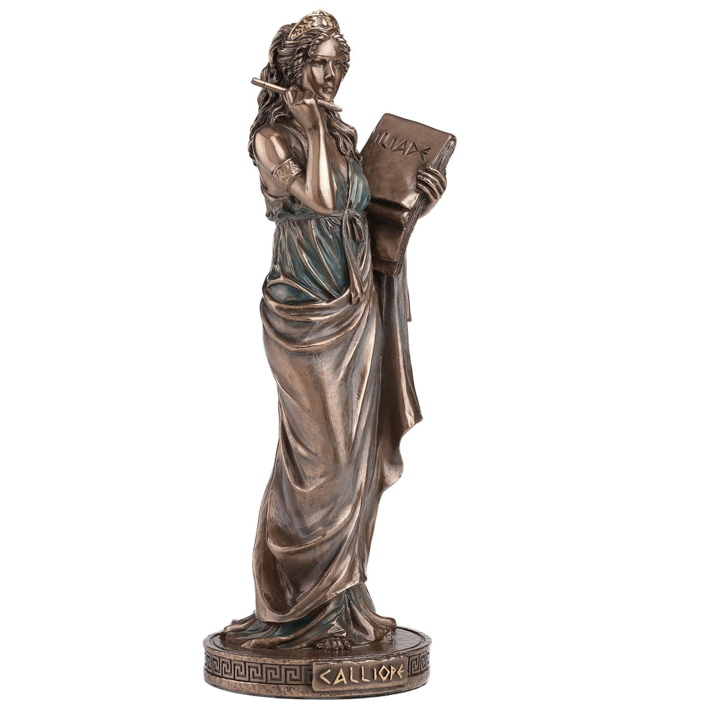 Calliope — Muse of Epic Poetry — Bronze Finish Statue, 23 cm – view 3