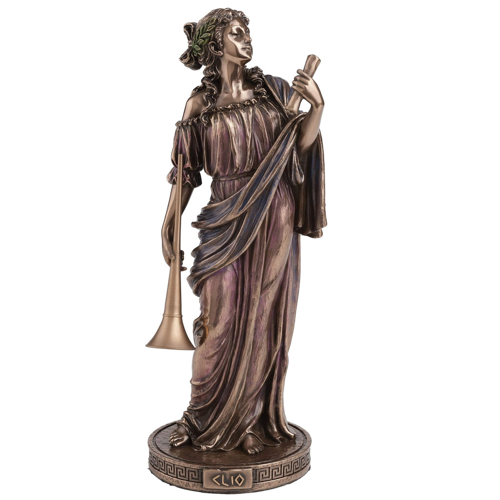 Clio — Muse of History — Bronze-Finish Statue – 23 cm – view 1