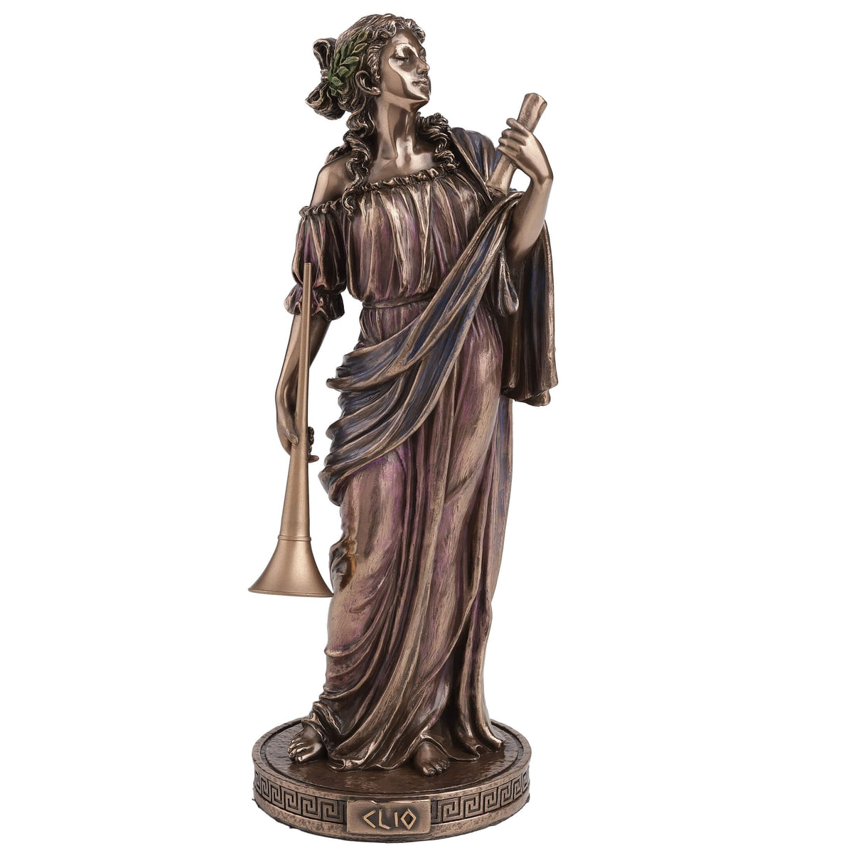 Clio — Muse of History — Bronze-Finish Statue – 23 cm – view 1