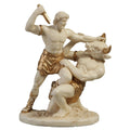 Theseus and the Minotaur – White and Gold Statue – 10 × 8 cm – view 1