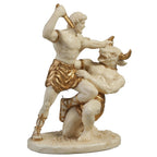 Theseus and the Minotaur – White and Gold Statue – 10 × 8 cm – view 2