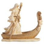 Charon, Ferryman of the Underworld – White and Gold Resin Statue – 9 × 8 cm – view 1