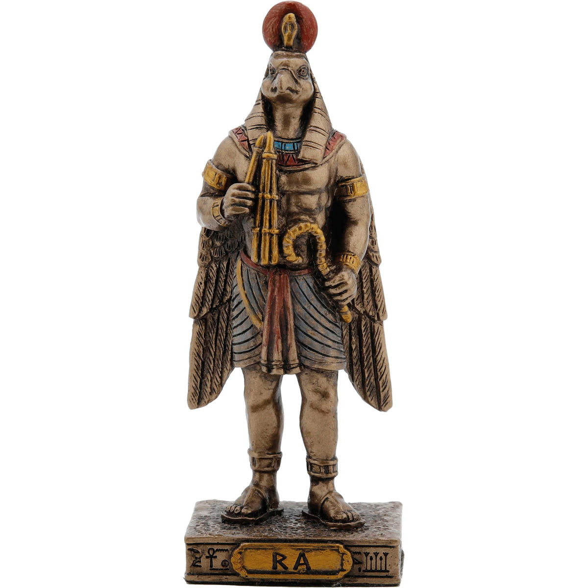 Ra — Egyptian God — Bronze-Finish Statue – 8.8 cm – view 1