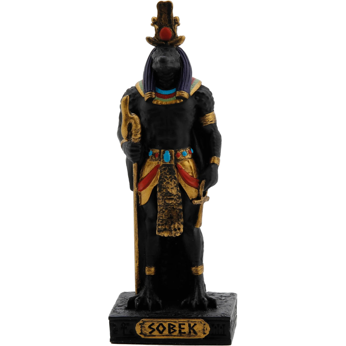 Sobek — Egyptian God — Black Statue, 9 cm – view 1