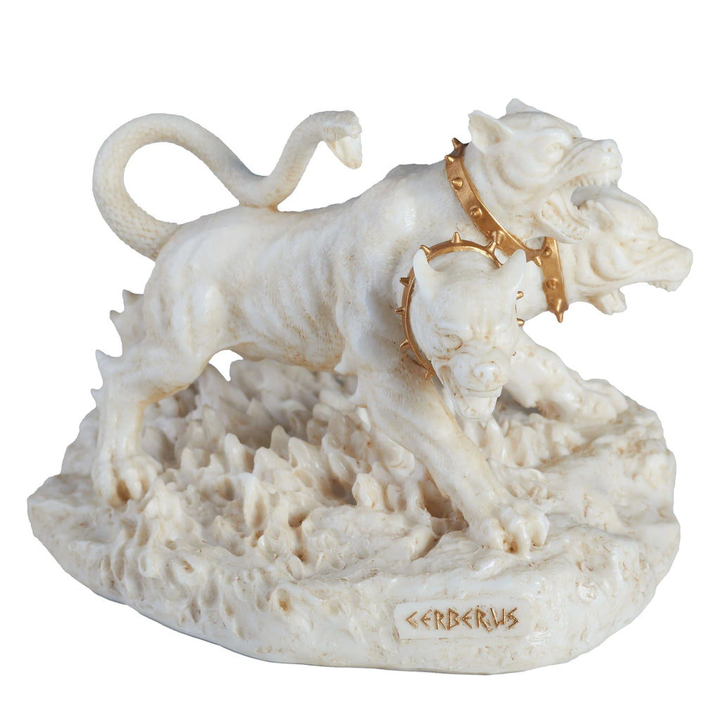 Cerberus — The Three-Headed Hound of Hades — White Statue, 11 cm – view 1