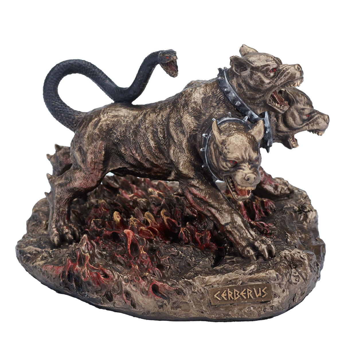 Cerberus – The Three-Headed Hound of Hades – Bronze-Finish Statue – 11 cm – view 2
