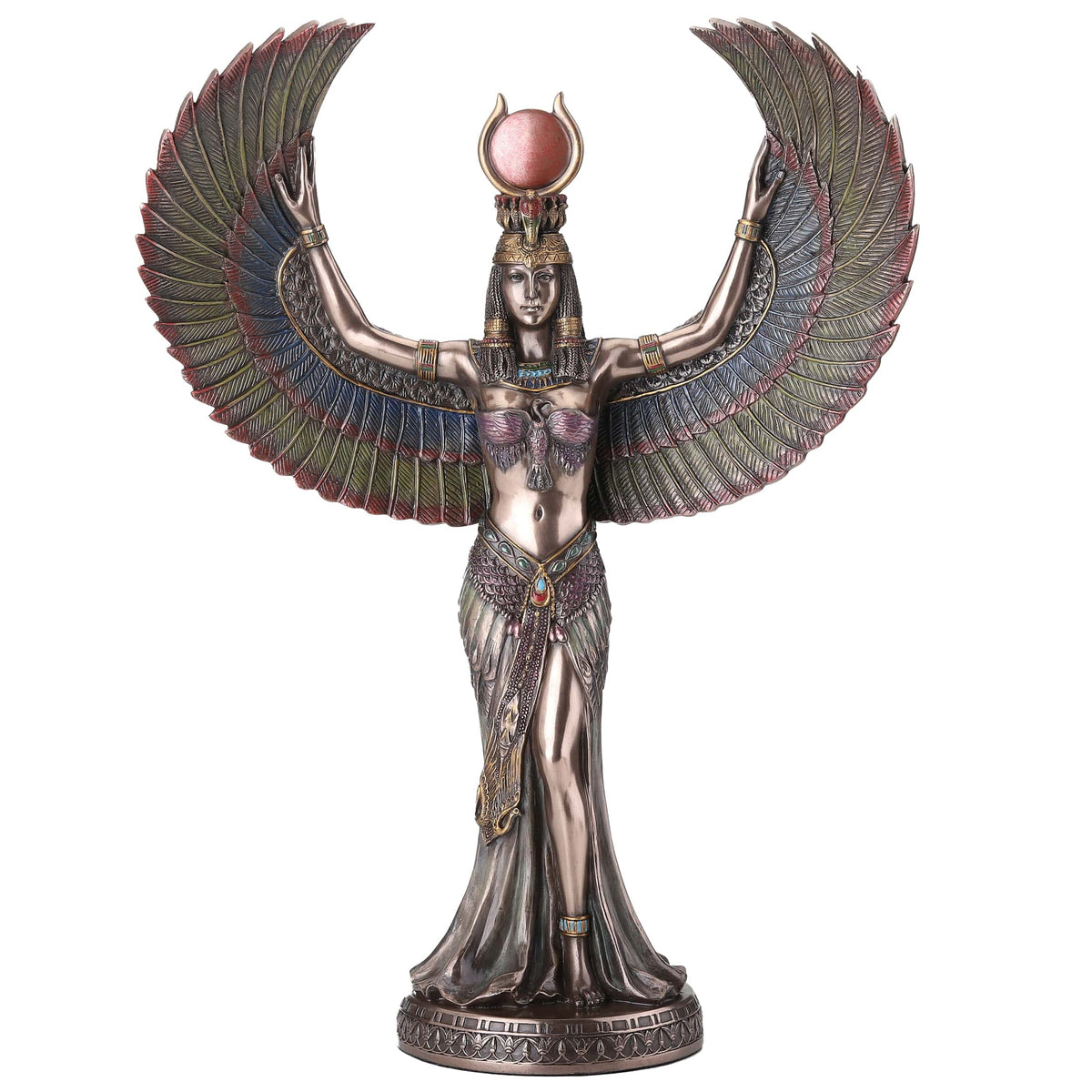Isis, Egyptian Goddess – Bronze-Finish Resin Statue – 34 cm – view 1