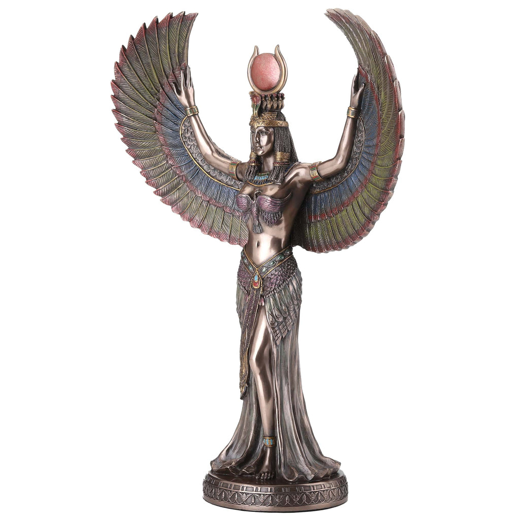 Isis, Egyptian Goddess – Bronze-Finish Resin Statue – 34 cm – view 2