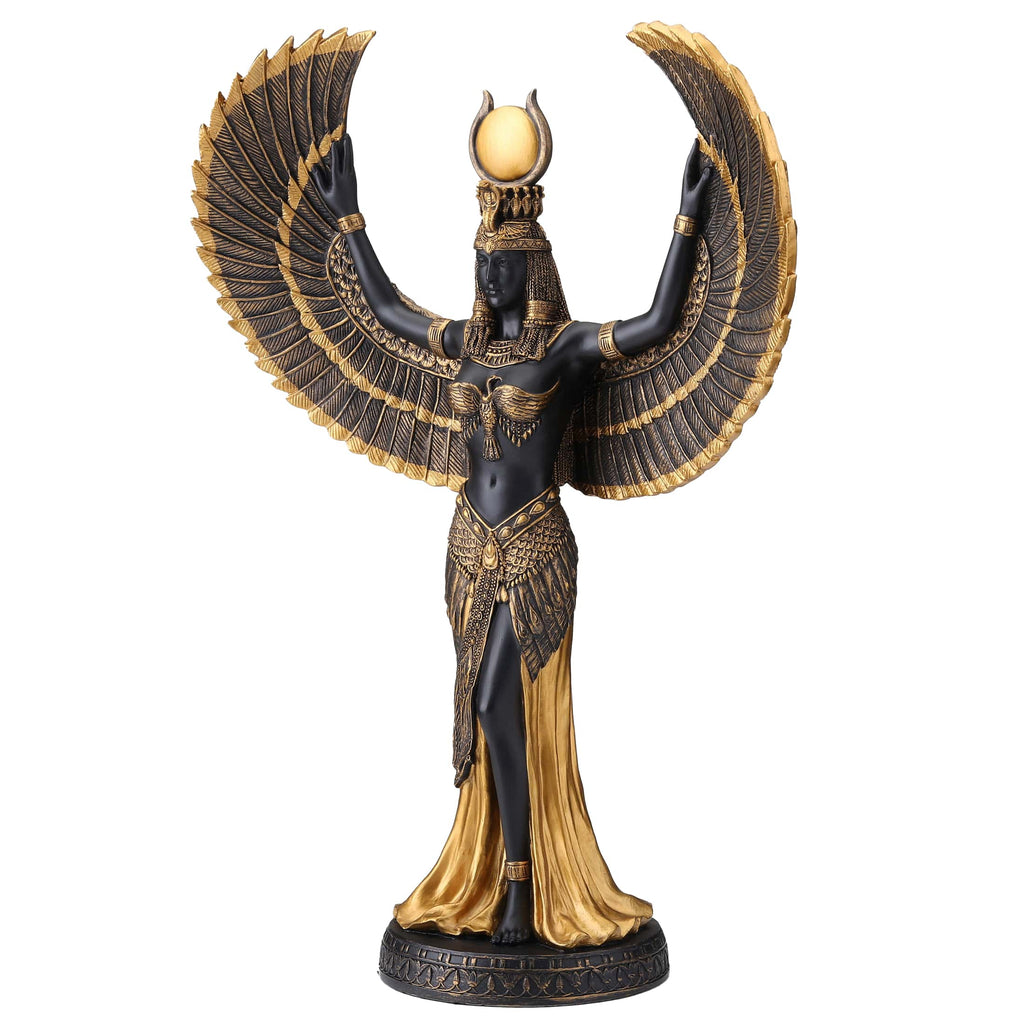 Isis — Egyptian Goddess — Black and Gold Statue, 34 cm – view 2